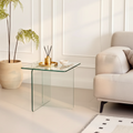 Table d'appoint carrée en verre trempé moderne