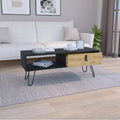Okak Modern Rectangle Coffee Tables with Ample Storage Drawer and Hairpin Legs for Living Room/Office, Space-Saving