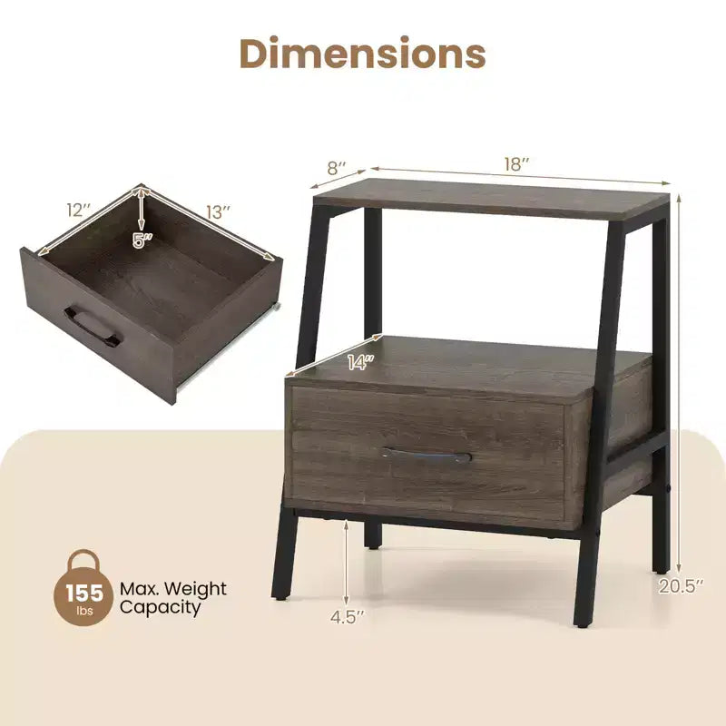 Table de chevet de style campagnard