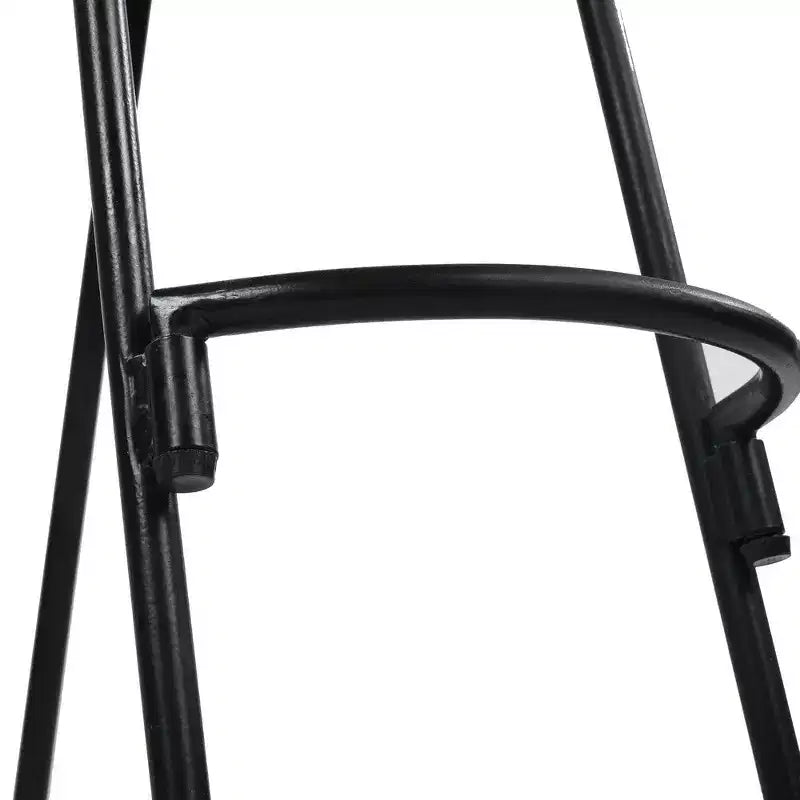 Tabouret de bar en fer forgé, assise en bois, style industriel, forme de selle
