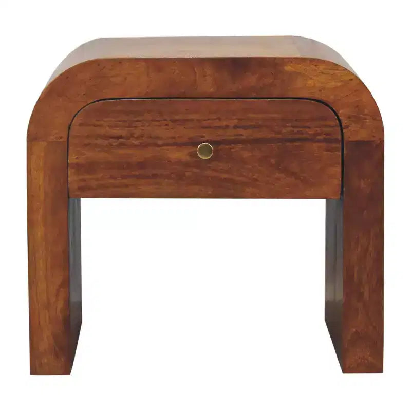 Table de chevet moderne en bois massif de style médiéval