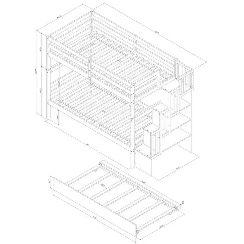 Lits superposés avec tiroirs lits mezzanine