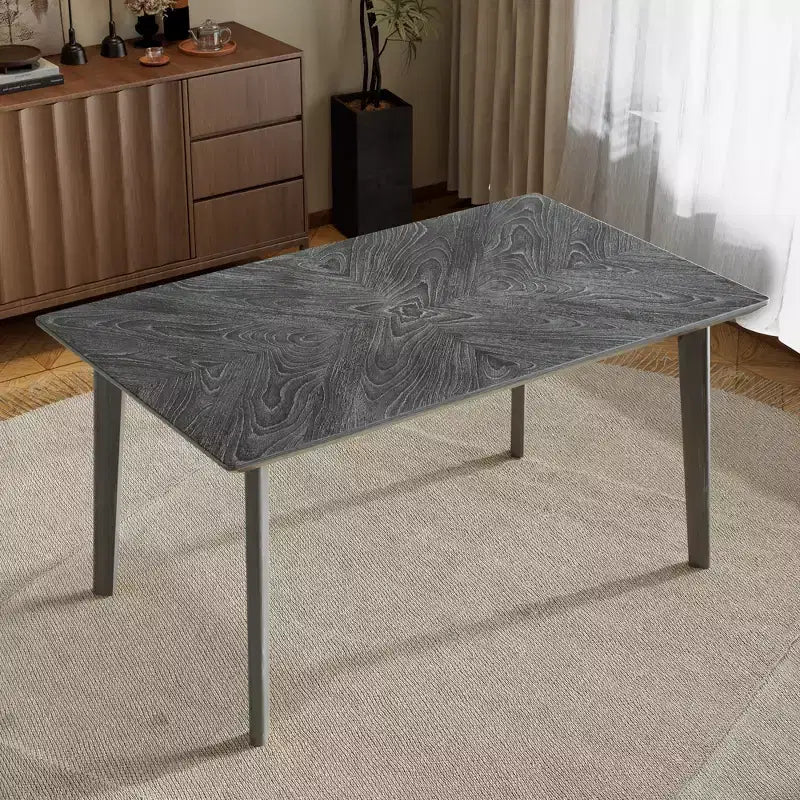 Retro Dining Table Farmhouse Wooden Dinner Table Kitchen Table Minimalist Rectangular Dinette Table, Natural Wood Wash/Gray -ModernLuxe