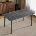 Retro Dining Table Farmhouse Wooden Dinner Table Kitchen Table Minimalist Rectangular Dinette Table, Natural Wood Wash/Gray -ModernLuxe