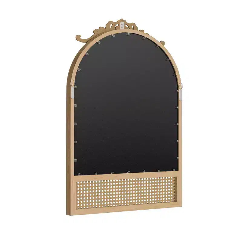Miroir suspendu en osier à arche d'angle droit