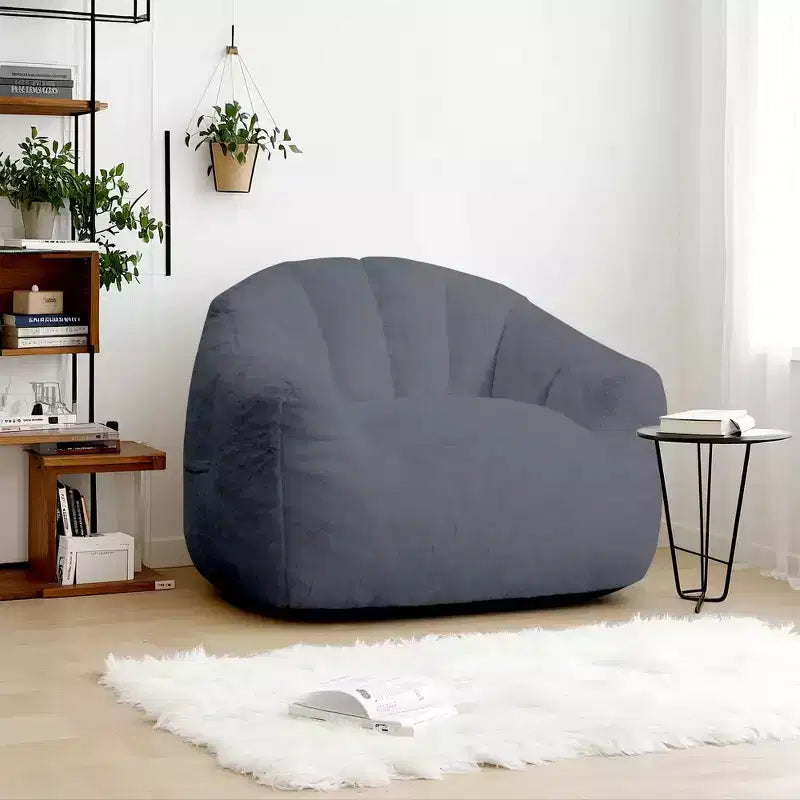 Pouf en fausse fourrure de lapin