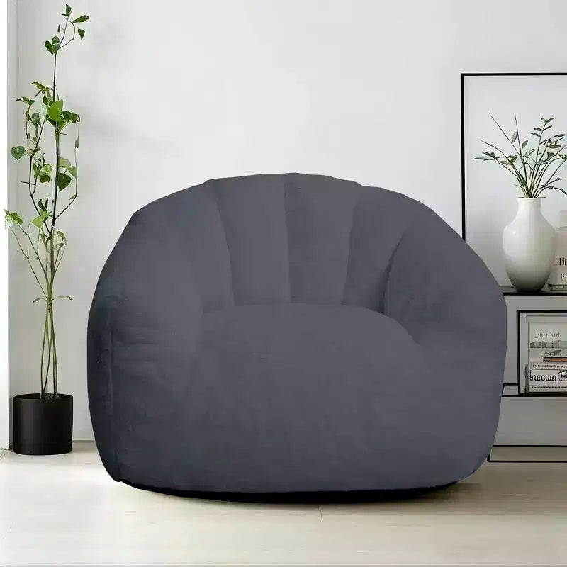 Pouf en fausse fourrure de lapin