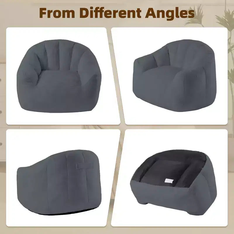 Pouf en fausse fourrure de lapin