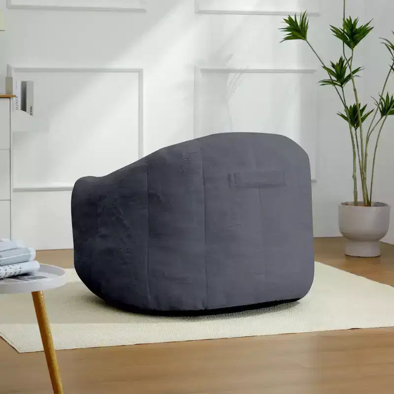Pouf en fausse fourrure de lapin