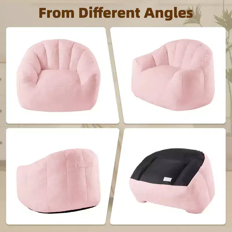 Pouf en fausse fourrure de lapin
