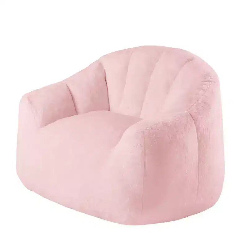 Pouf en fausse fourrure de lapin