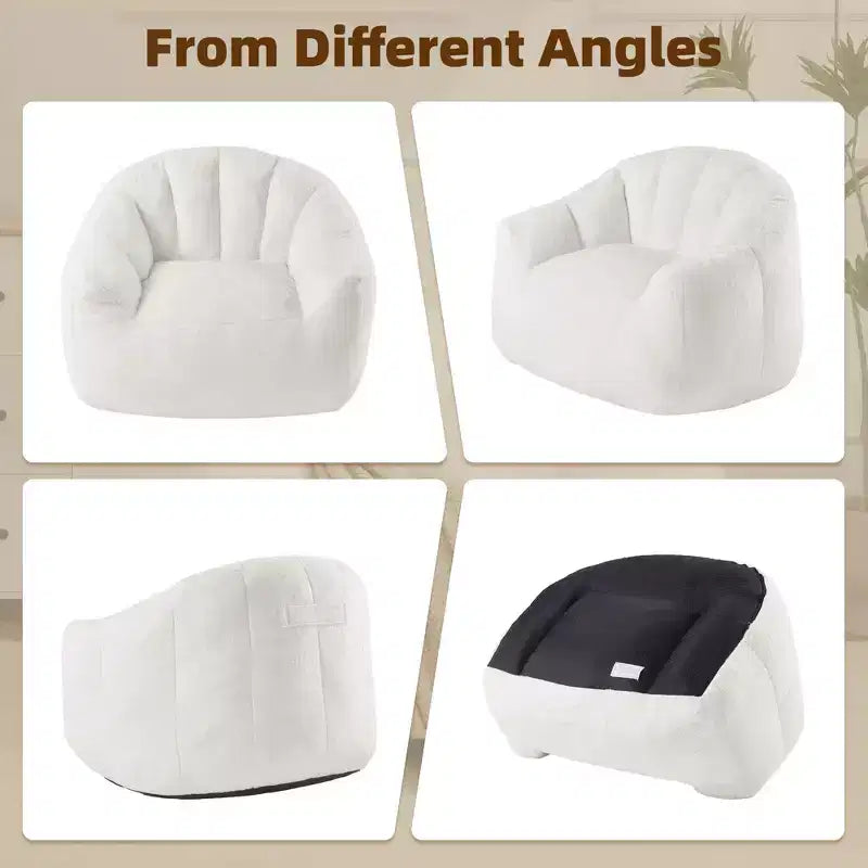 Pouf en fausse fourrure de lapin