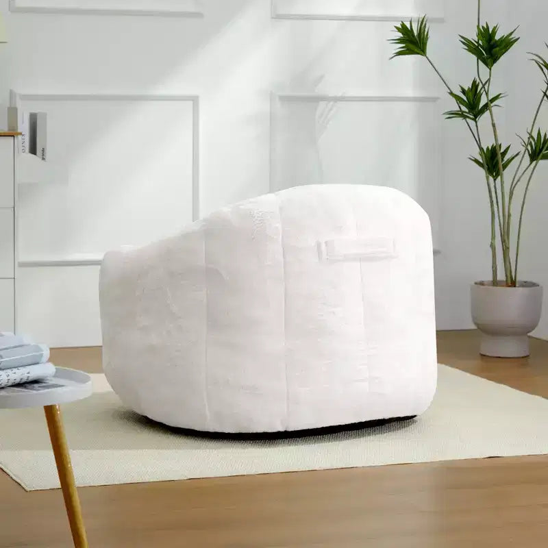 Pouf en fausse fourrure de lapin