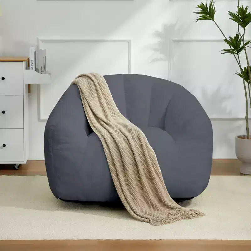 Pouf en fausse fourrure de lapin