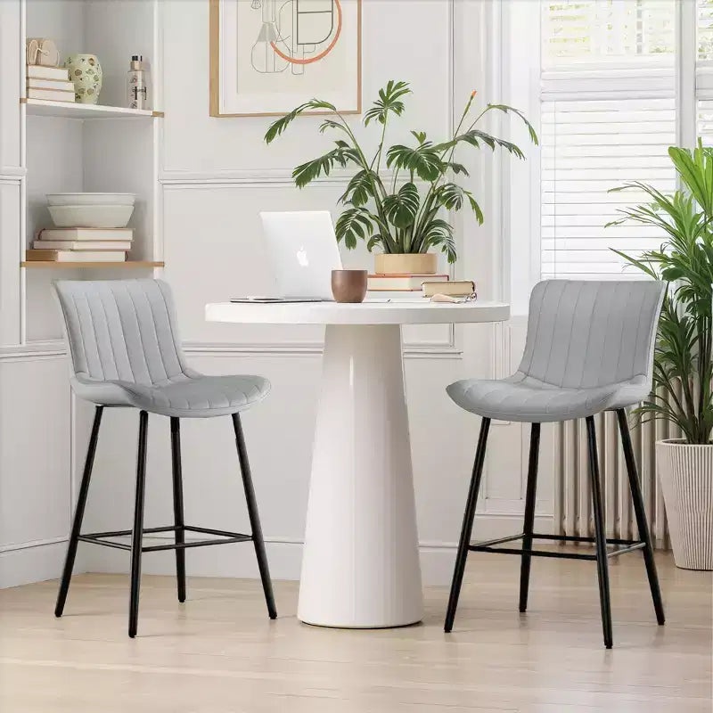 Tabourets de bar en similicuir vert