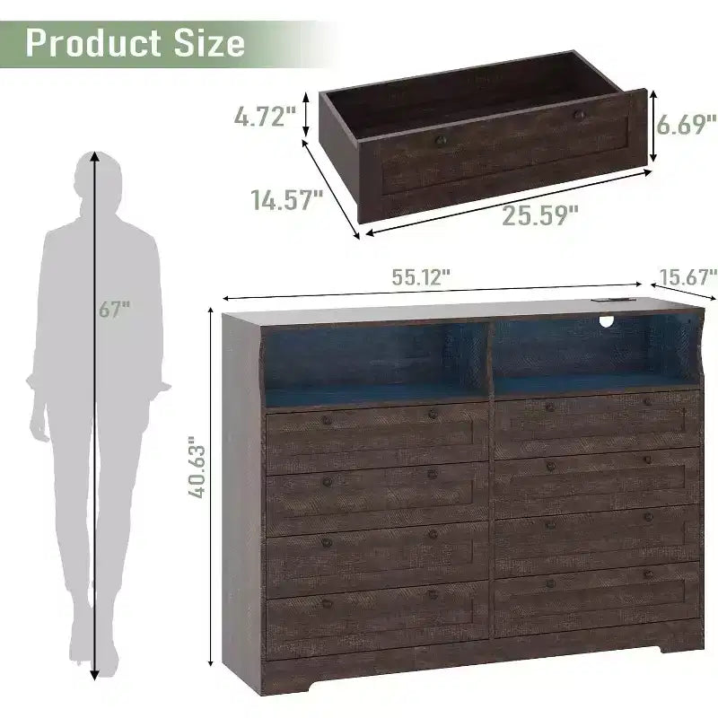 Coiffeuse haute en bois pour chambre à coucher