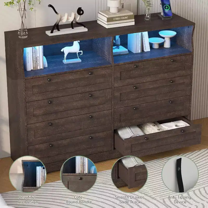 Coiffeuse haute en bois pour chambre à coucher