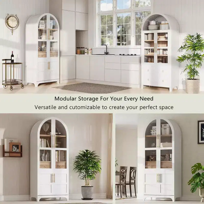 Meubles de rangement de cuisine hauts et voûtés