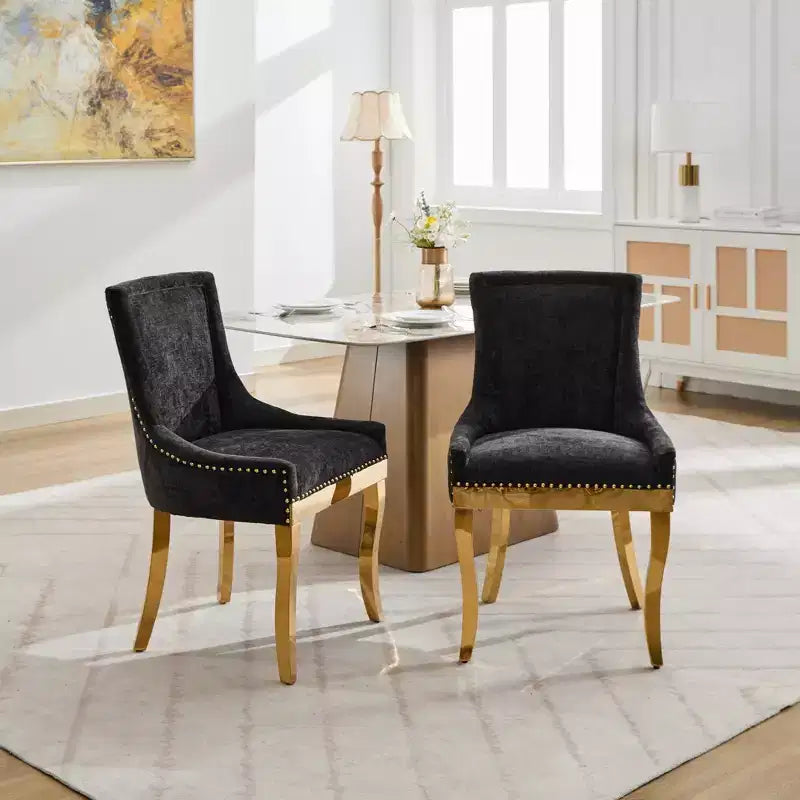 Chaise de salle à manger moderne en chenille