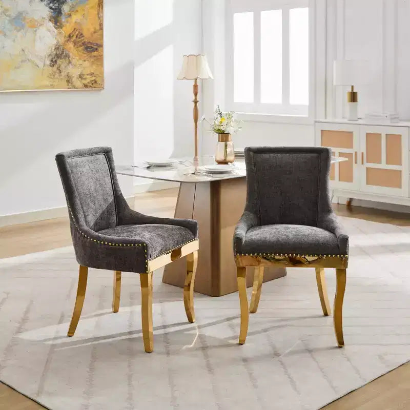 Chaise de salle à manger moderne en chenille