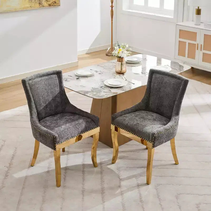 Chaise de salle à manger moderne en chenille