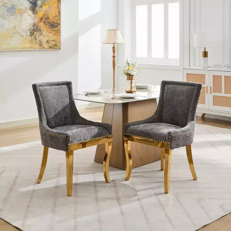 Chaise de salle à manger moderne en chenille