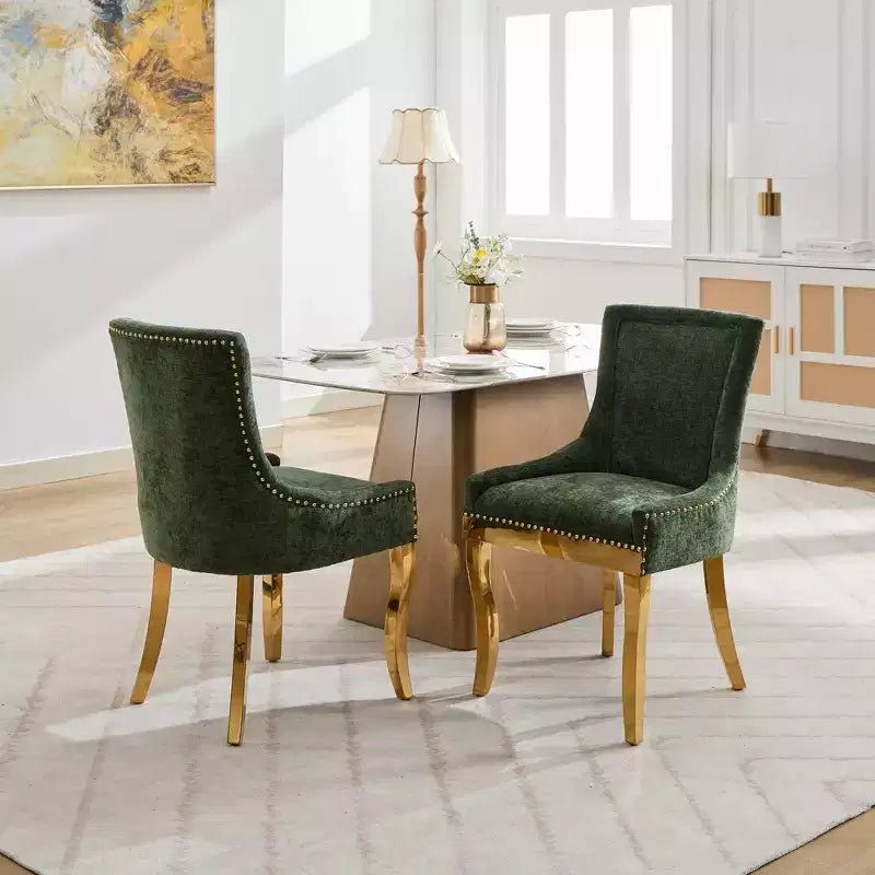 Chaise de salle à manger moderne en chenille