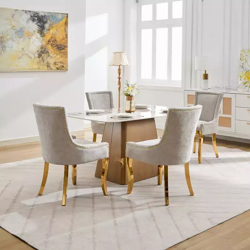 Chaise de salle à manger moderne en chenille