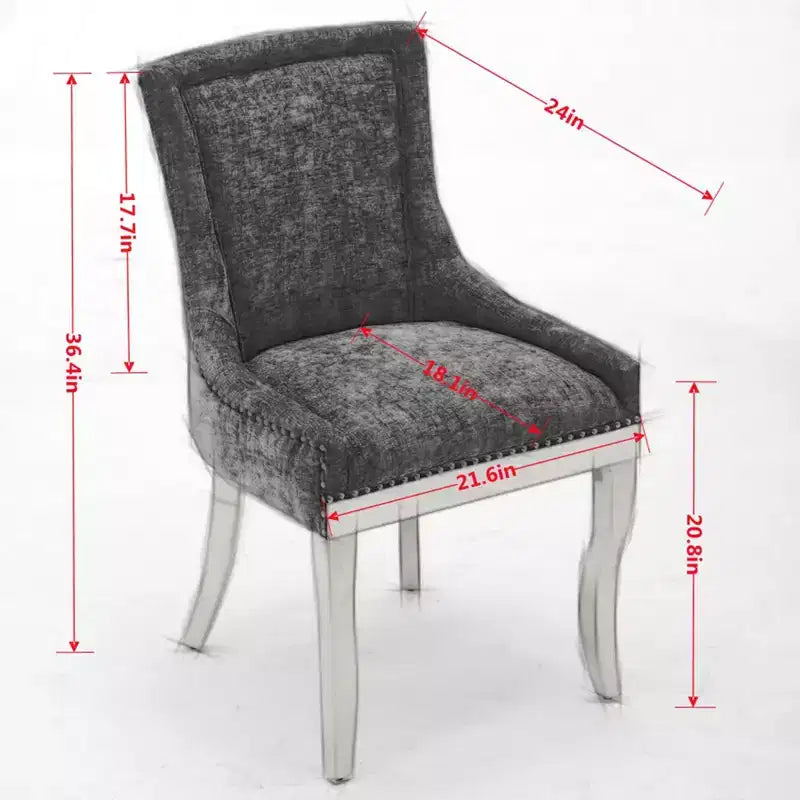 Chaise de salle à manger moderne en chenille