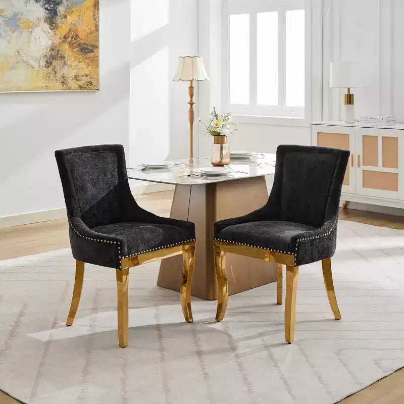 Chaise de salle à manger moderne en chenille