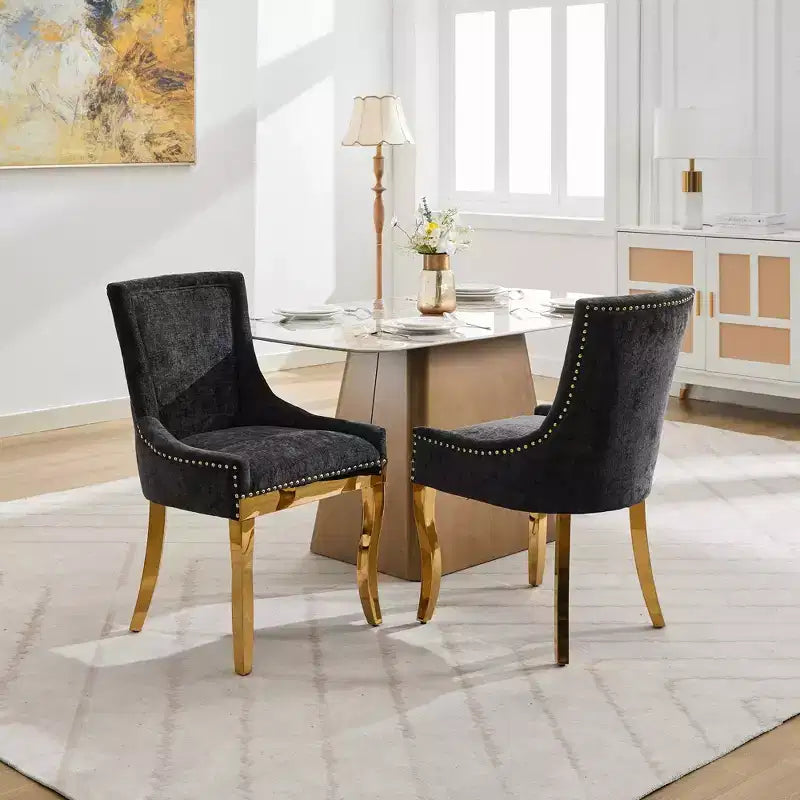 Chaise de salle à manger moderne en chenille
