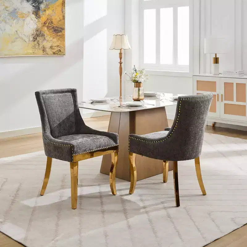 Chaise de salle à manger moderne en chenille