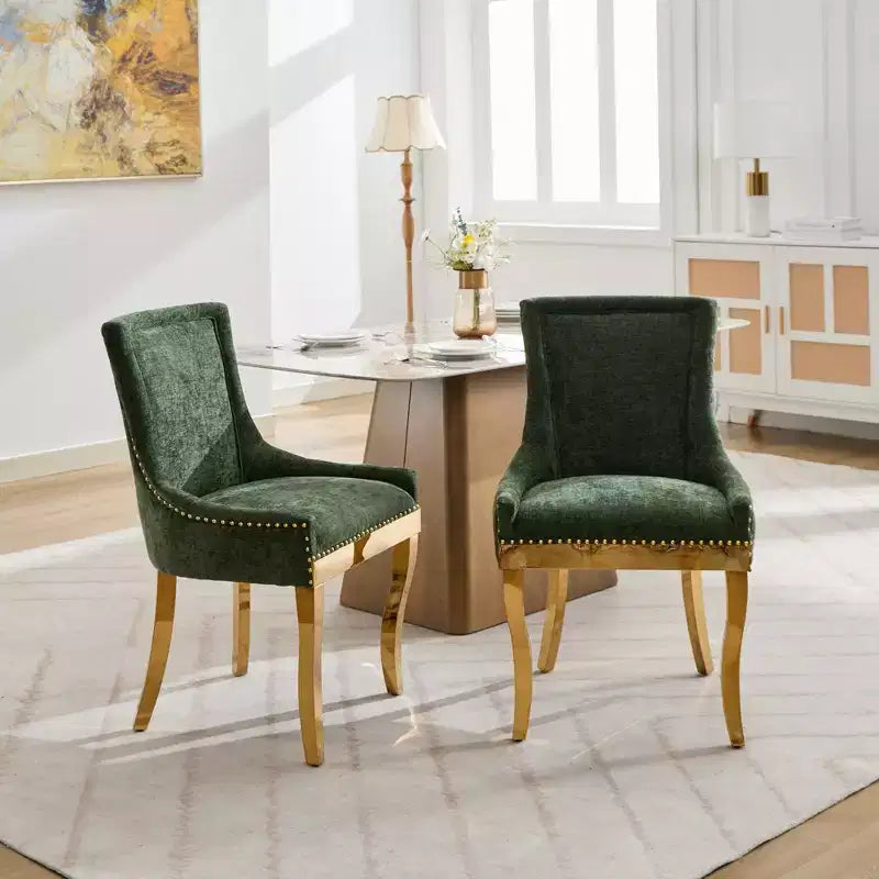 Chaise de salle à manger moderne en chenille