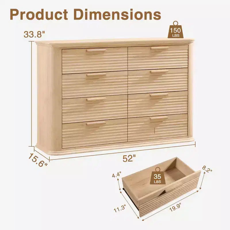 Armoire de chambre moderne avec huit tiroirs