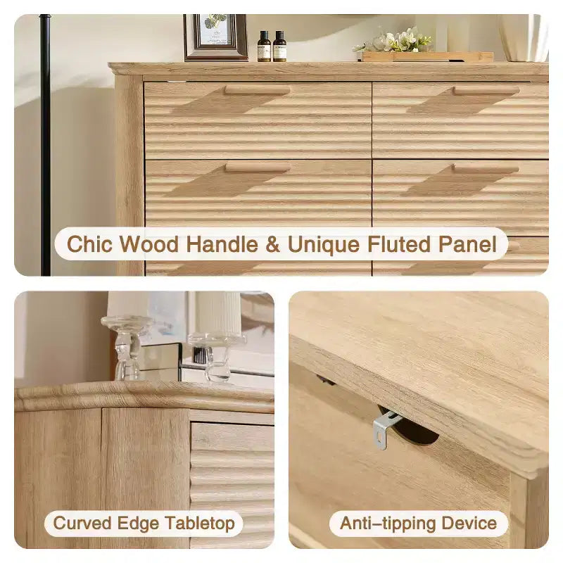 Armoire de chambre moderne avec huit tiroirs