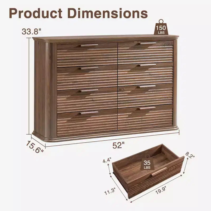 Armoire de chambre moderne avec huit tiroirs