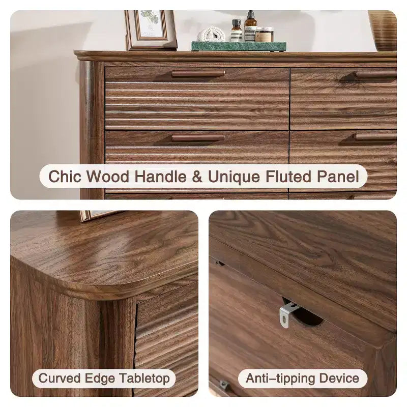 Armoire de chambre moderne avec huit tiroirs