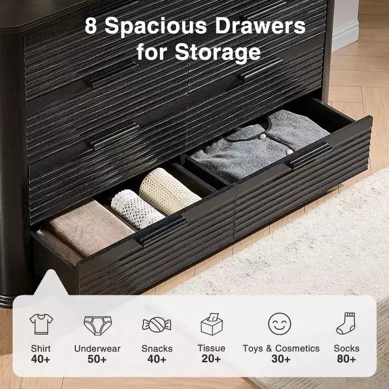 Armoire de chambre moderne avec huit tiroirs