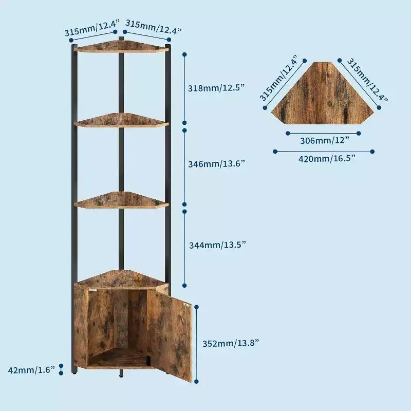 Étagère d'angle en métal
