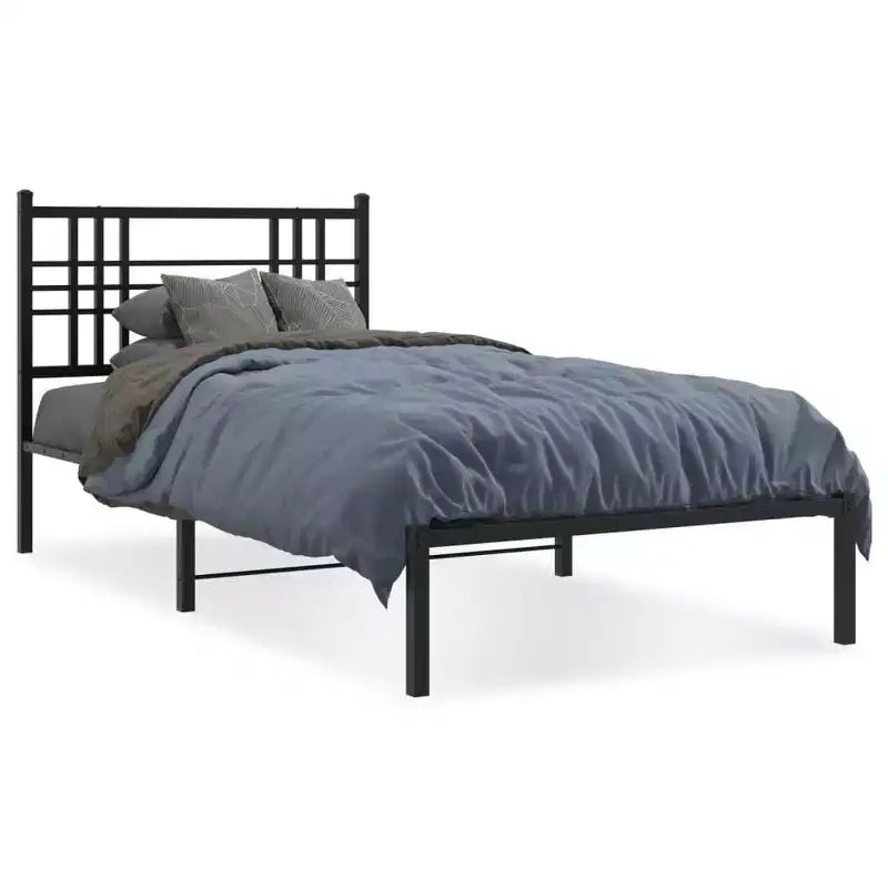 vidaXL Bed Frame Steel Twin Bed Frame Rectangular Modern
