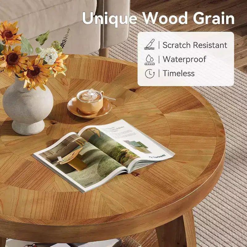 Table basse ronde en bois massif