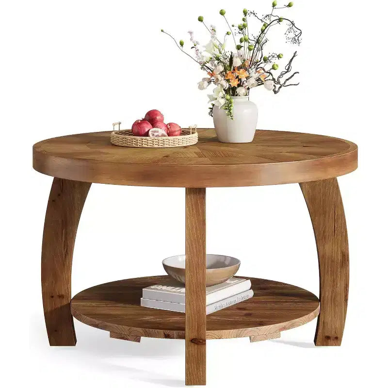 Table basse ronde en bois massif