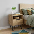 Table de chevet en bois beige